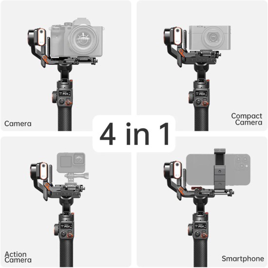Hohem iSteady MT2 3-Axis Camera and Smartphone Gimbal Stabilizer Kit Hohem iSteady MT2 3-Axis Camera and Smartphone Gimbal Stabilizer Kit